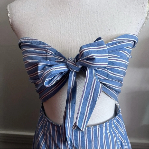 Superdown • Diya Blue White Striped Off Shoulder Dress - Picture 6 of 10